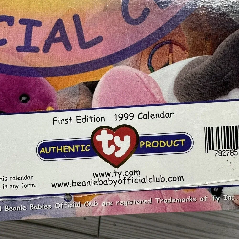 1999 Ty Beanie Baby Beanie Babies Official Wall Calendar Sealed